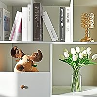 Vista 9 de Mandy's - 20 flores blancas artificiales de seda de tulipán artificial de 13.5 pulgadas para Año Nuevo, primavera, Día de la Madre, Pascua, Día