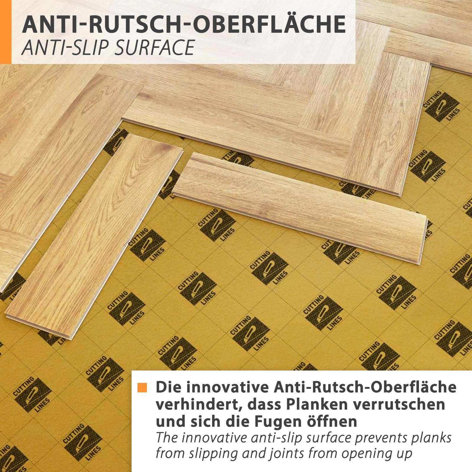 6,25m² Heizfilm-Unterlage 1,5mm XPS Trittschalldämmung mit AquaStop für Vinyl Parkett Laminat und Designbeläge 400kPa Druckfestigkeit