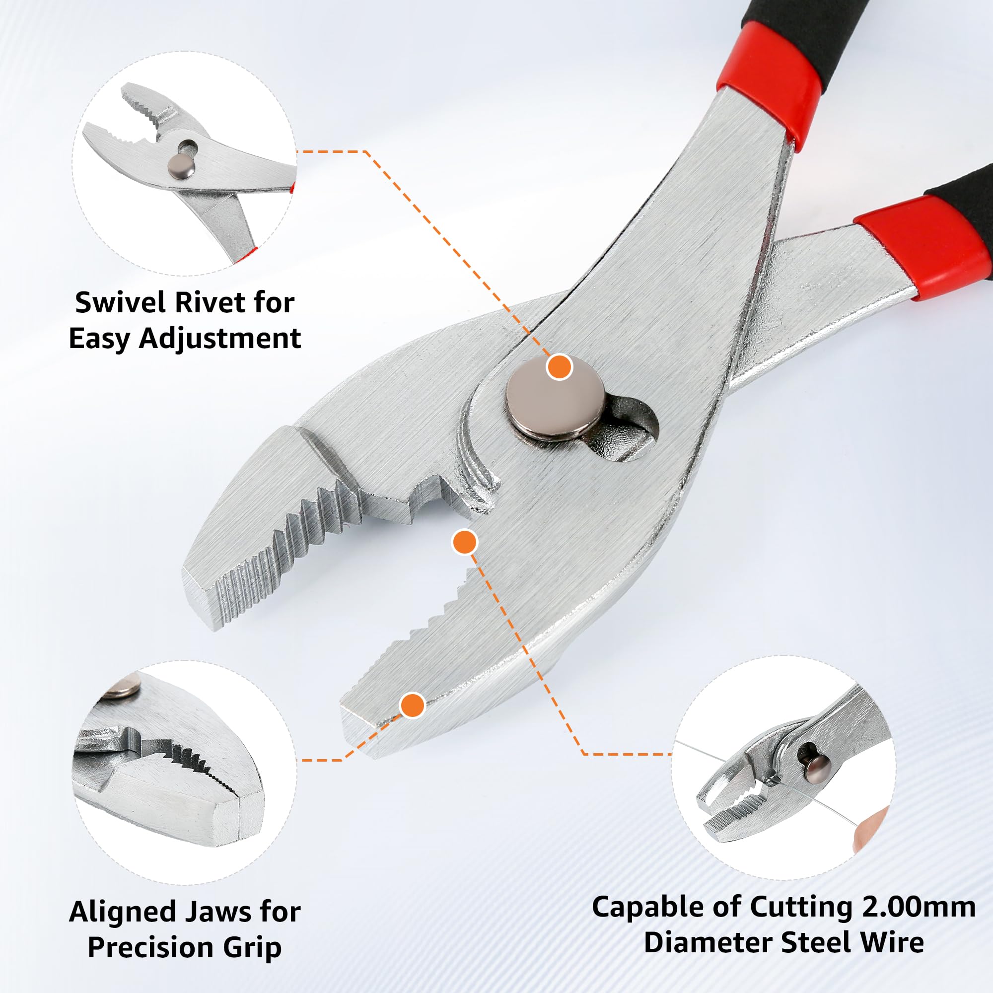BodunTools 6 Inch Slip Joint Pliers - Heavy Duty Steel -5