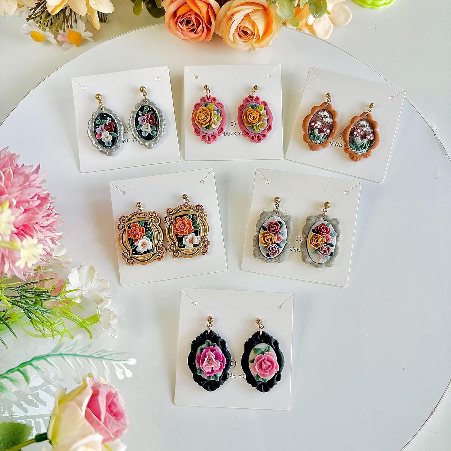 14pcs Vintage Frame Polymer Clay Cutter Sets, Clay Cutters for Clay Jewelry, Clay Cutters for Earrings Square, Polymer Clay Kit for DIY Tools Jewelry Earrings Making - Image 3