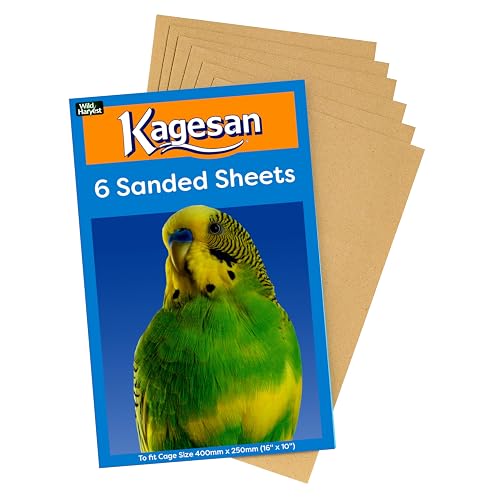 Kagesan Hojas de Arena para jaulas de pájaros, Medianas (40 x 25 cm), Caja de 72