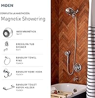 Vista 2 de Moen Engage Chrome Magnetix 2 en 1 Combo de ducha de lluvia con rociador de ducha de mano desmontable, con sistema de acoplamiento magnético, 26009
