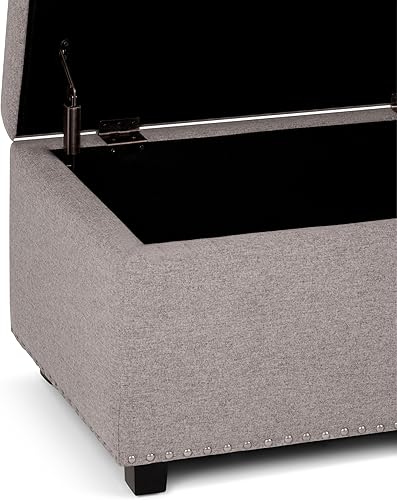 Miniatura 105 de Otomano rectangular de almacenamiento Simpli Home Hamilton, Marrón café Marrón café,Azul aguamarina,Cloud gris,Marrón desteñido,Marrón oscuro