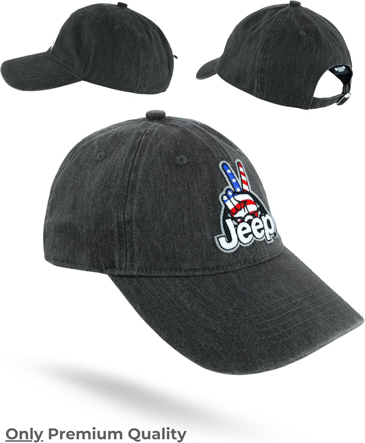 Jeep Wave USA Baseball Cap Wave Embroidered Patch Hat | Adjustable | Officially Licensed