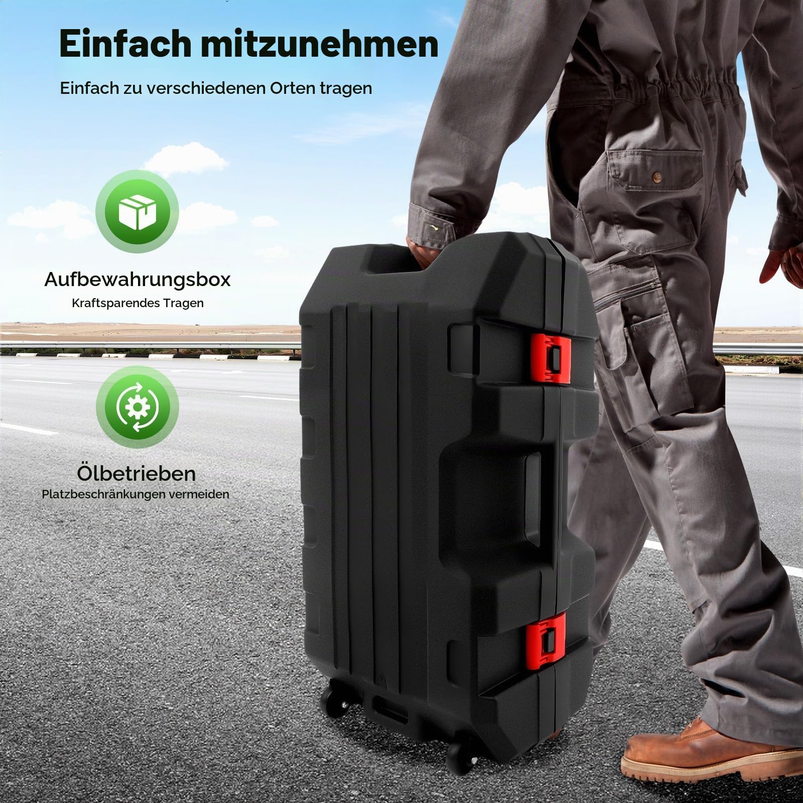 Benzin Pfahlramme, 1200W 37.7CC 4-Takt Rammen RammgeräT Stapeltreiber, 8500RPM Gasbetriebener T-Pfostentreiber HandgefüHrte Ramme FüR Gartenbau, Zaunbau, Bauwesen