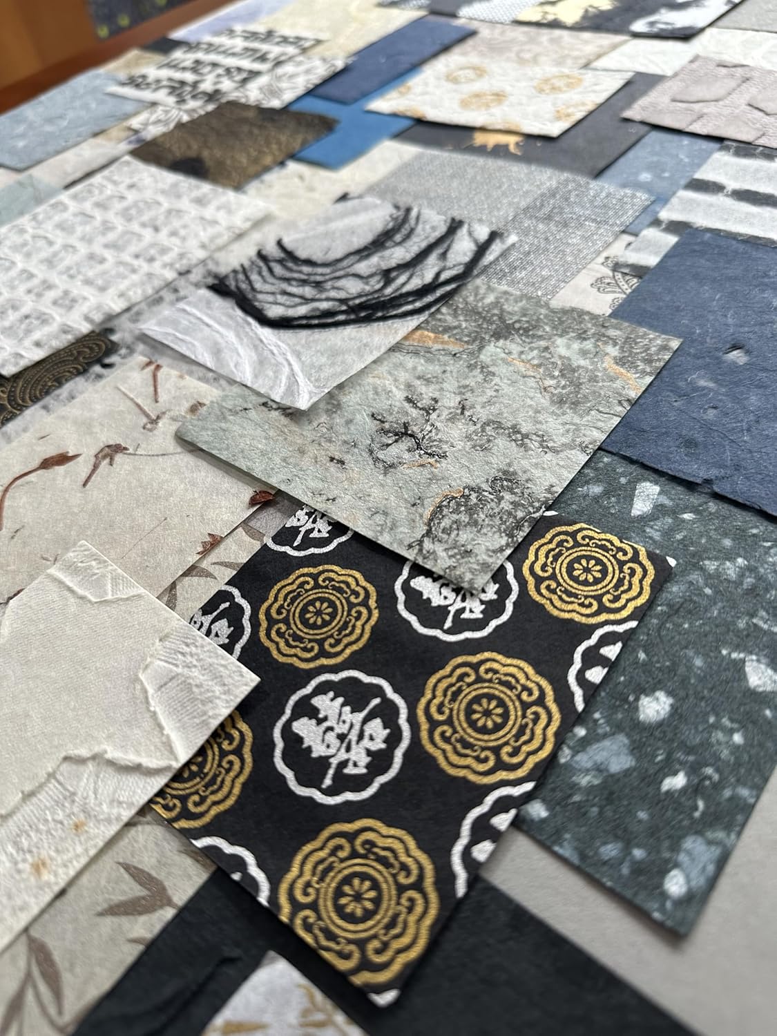 Kozo Studio - Mulberry Paper Scrap Pack Winter Solace (100 Unique Pieces) | Premium Decorative Paper for Scrapbooking, Card Making, Collage, Mixed Media Crafts, and DIY Projects