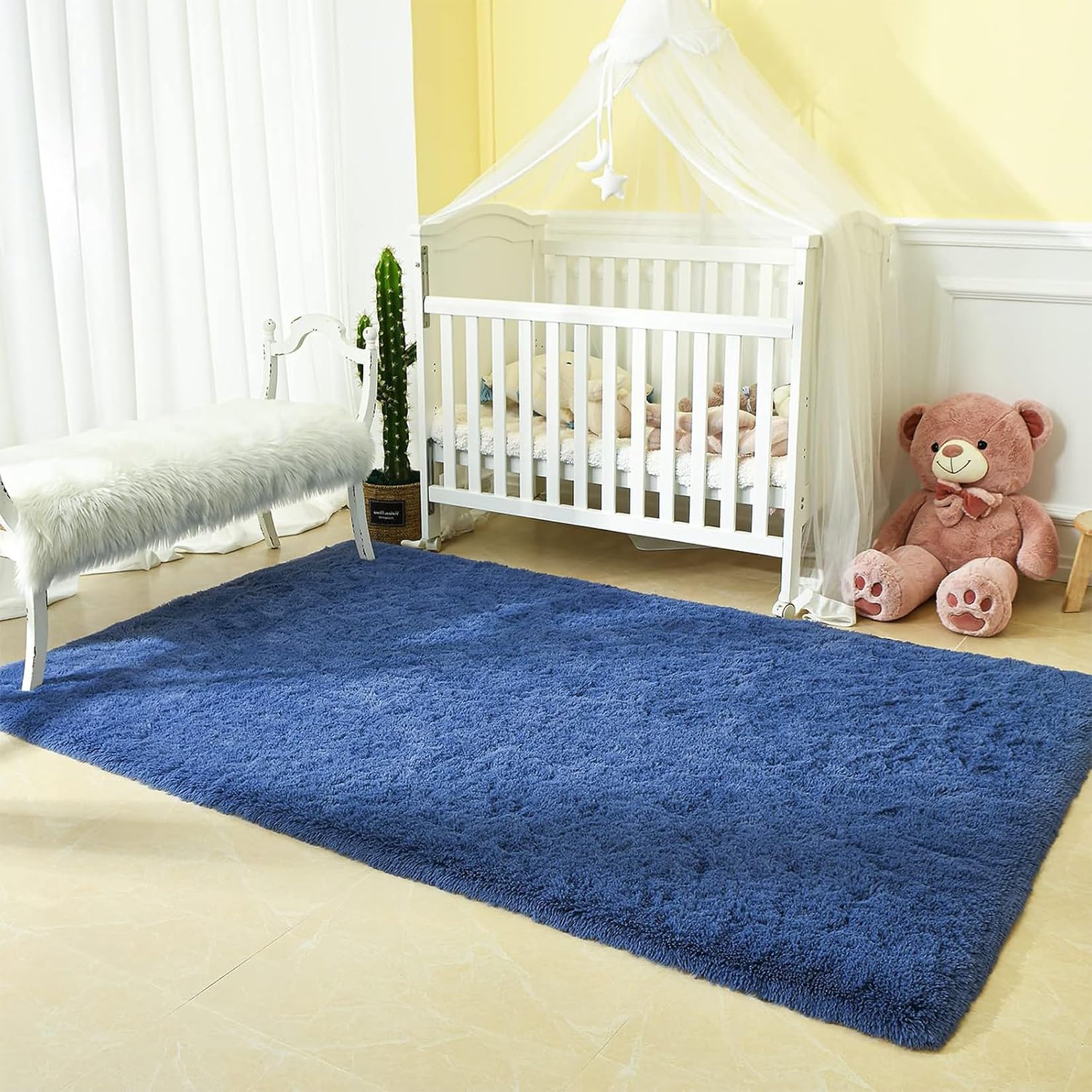 Tapis antidérapant poil long 90x300 pour sécuriser le salon moderne