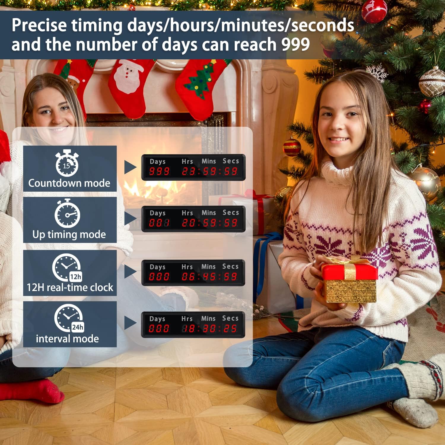 SMAHEAT LED Countdown Clock, 999 Days, 23 Hours, 59 Minutes, 59 Seconds, Event Countdown Clock/Factory Accepts Your Exclusive Customization (1.0 inch 9-bit red LED) : Home & Kitchen