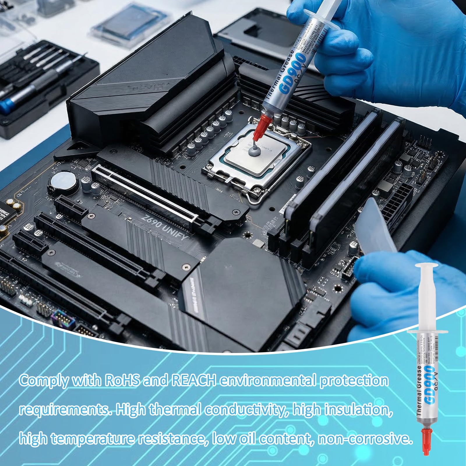 7 G*6 Tubi Pasta Termica,Ad Alte Prestazioni Thermal Paste,Pasta Termoconduttiva,Adatto A Tutti I Processori (Cpu,Gpu – Pc,Ps4),Conducibilità Termica Eccezionalmente Elevata