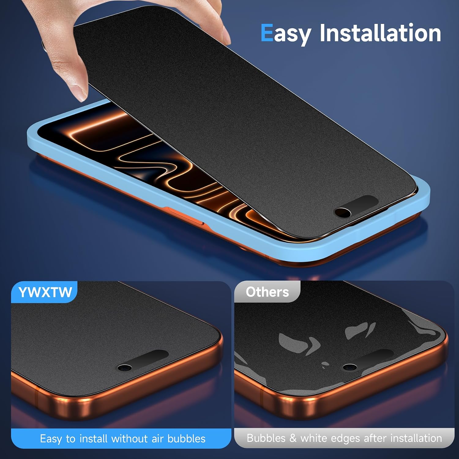 YWXTW 2 Pack Matte Glass Screen Protector for iPhone 17 Pro Max, 26° Anti-Spy iPhone 17 Pro Max Privacy Screen Protector Anti-Glare & Anti-Fingerprint Case Friendly Tempered Glass Film, Bubble Free