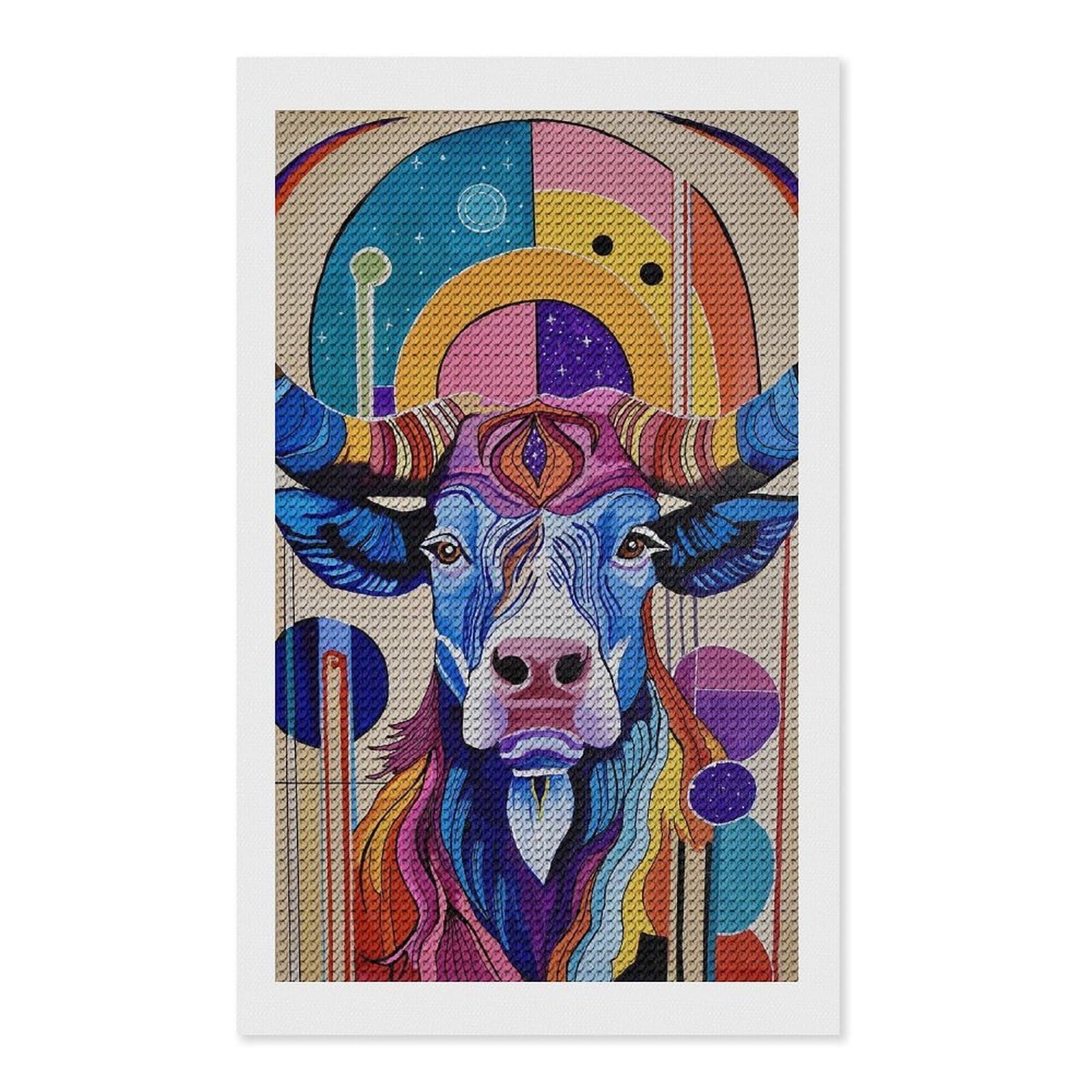 Junmoney Halo of Horns Diamond Painting Canvas Kit 12"x20", Adhesive Canvas, Christmas Gift, Full Kit Included, Thoughtful Present