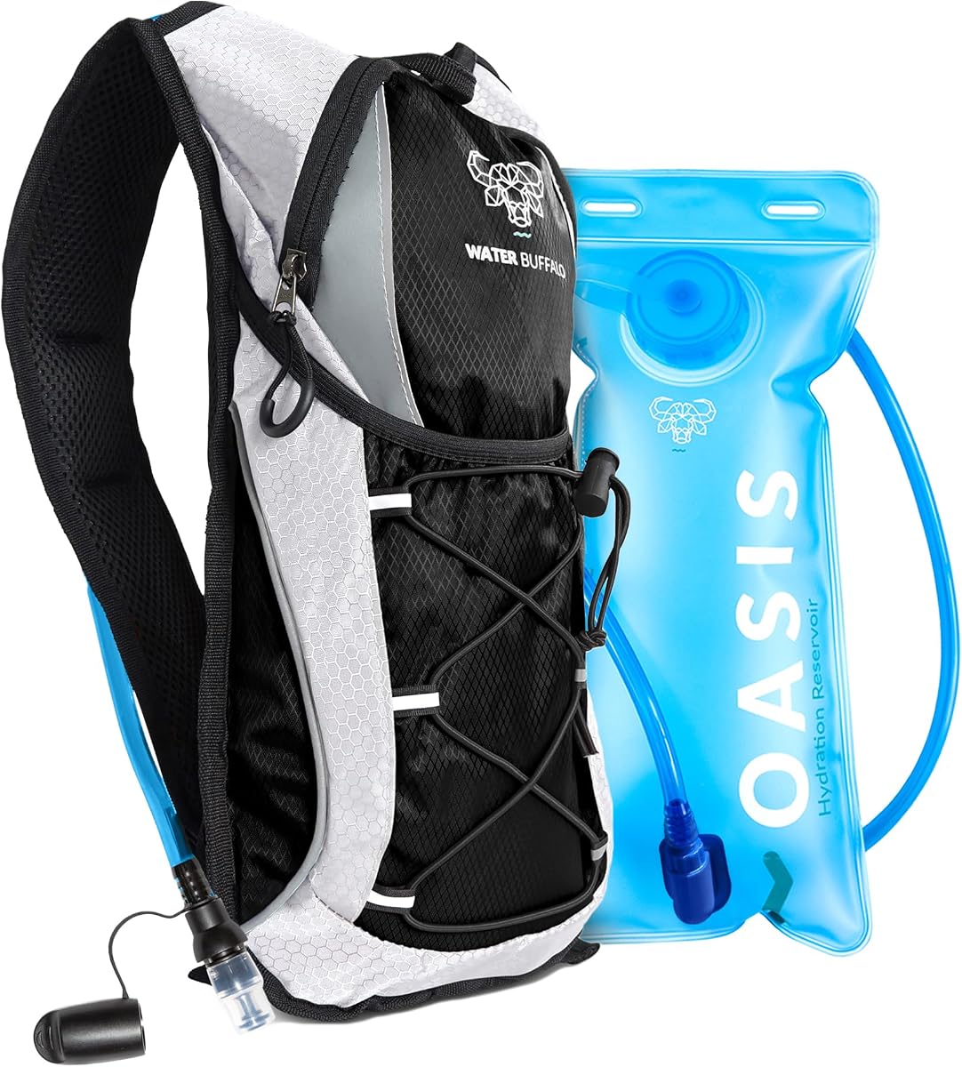 Mochila de hidratación - Mochila de hidratación ligera con vejiga de agua de 2 litros - Mochila de agua para senderismo, correr, andar en bicicleta y raves - Mochila Hydropack Road Runner de 12 litros
