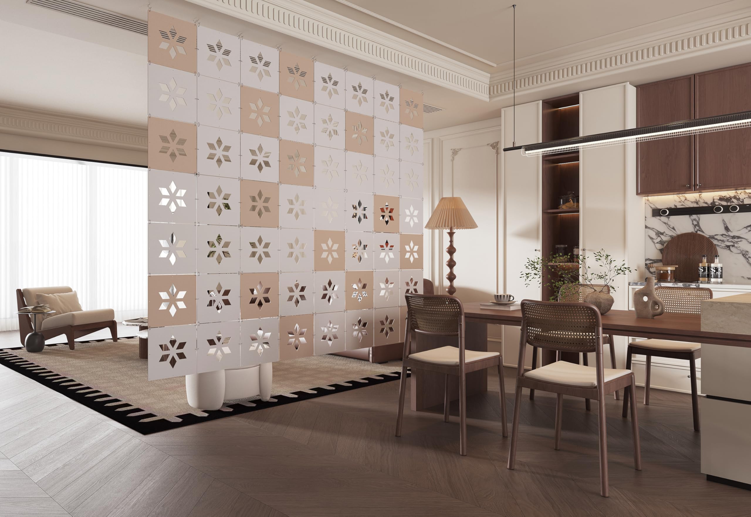 Felt Room Dividers - 12 Panels Oatmeal -8 Felt Room Dividers - 12 Panels Oatmeal -8