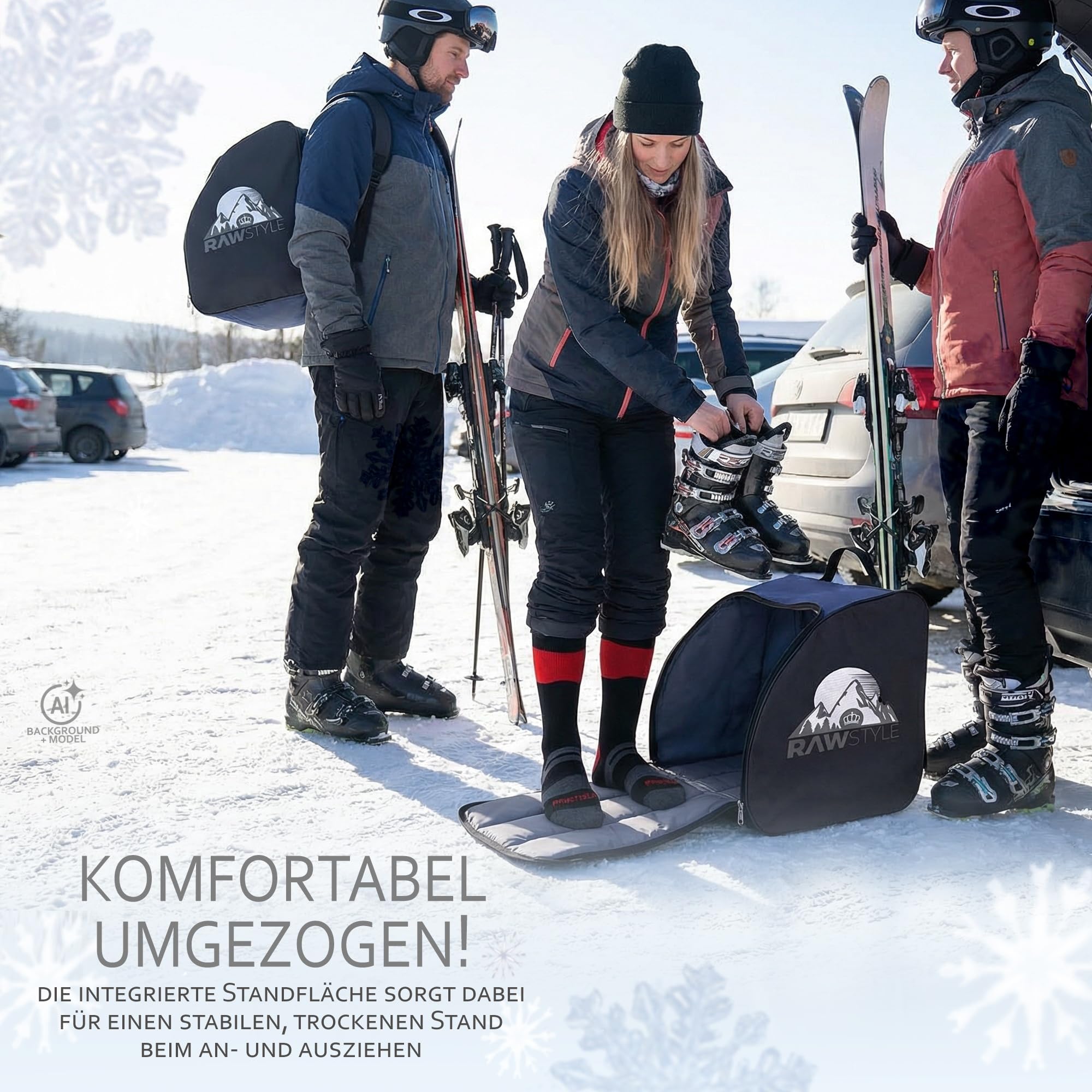 Rawstyle Sac à chaussures de ski - Sac à dos pour chaussures de ski - Sac à dos pour casque - Bottes souples et rigides - Modèle 2