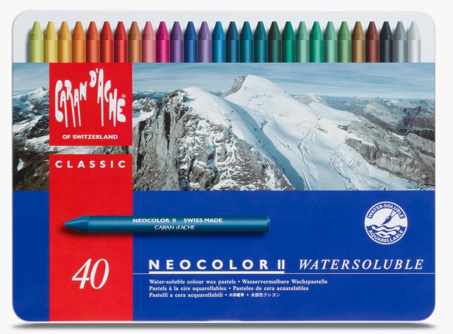Caran Dache Set Of 40 Neocolor II Artist Sketching Watersoluble 