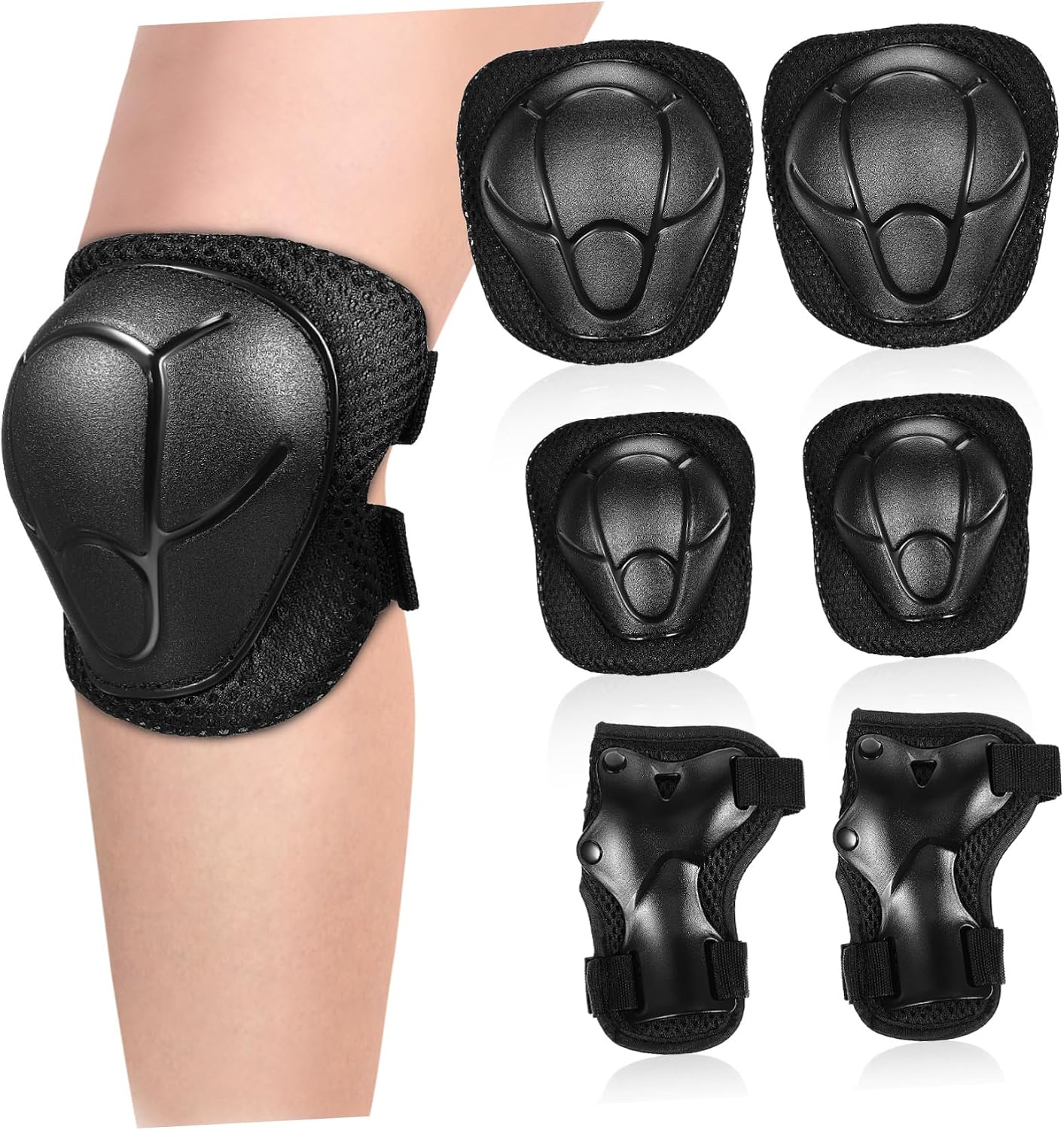 LIOOBO Pole Dance Skating Protective Gear Elbow Knee Pads Sturdy Snowboard Pads Closure for Boys and Girls Adults