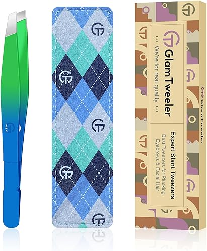 Exclusive G-01 Slant Tip Tweezers, GlamTweeler High Precison Expert Eyebrow and 
