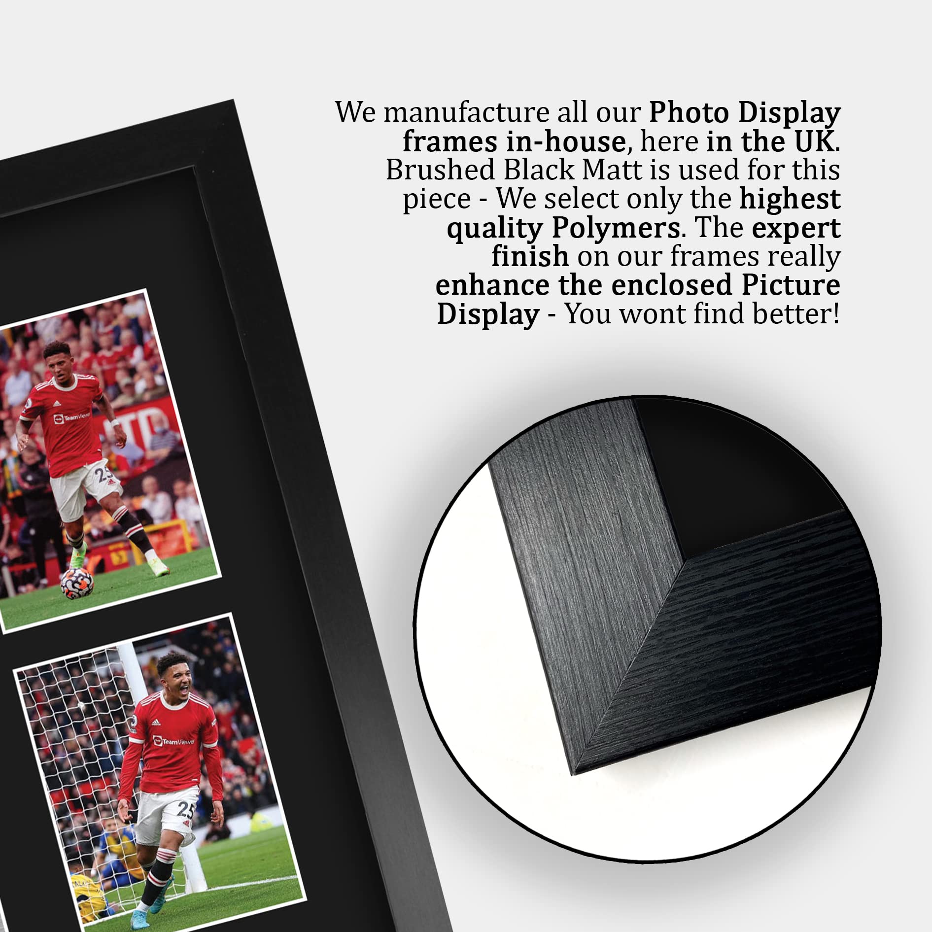 HWC Trading FR A3 Jadon Sancho Exhibición Firmada De La Fotografía Del Autógrafo De Los Recuerdos Impresos Para Los Aficionados Y Los Partidarios Del