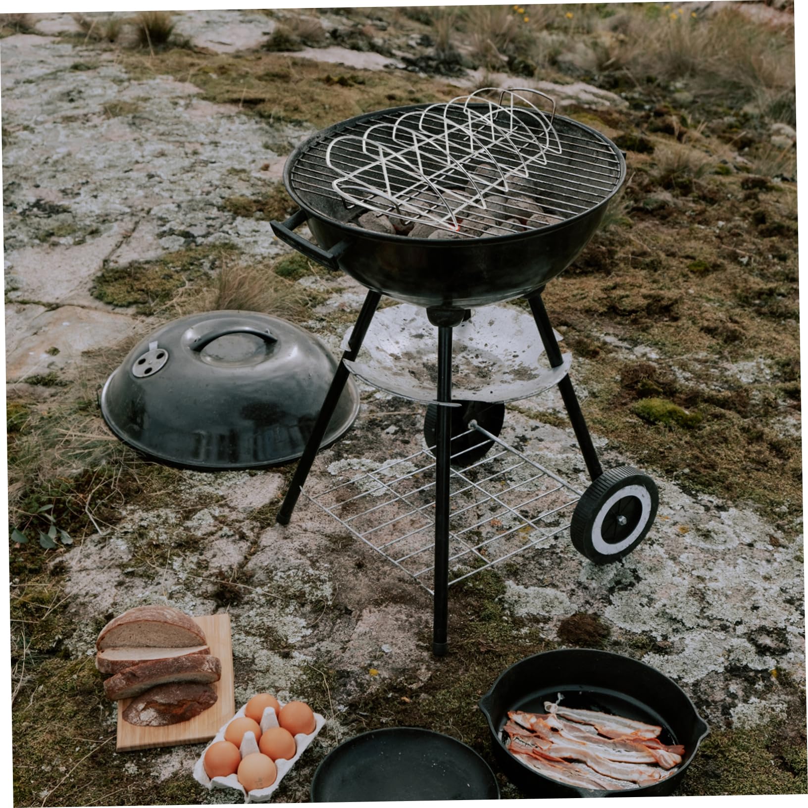 Supporto per Costine in Acciaio Inossidabile Robusto Assorbimento Rapido del Calore, Portatile per Barbecue all Aperto e Picnic in Casa