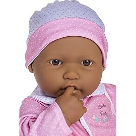 La Baby Hispanic 20-inch Small Soft Body Baby Doll | JC Toys - La Baby | Washable |Removable Pink and White w/Hat, Pacifier & Magic Bottle | for Children 12 Months +
