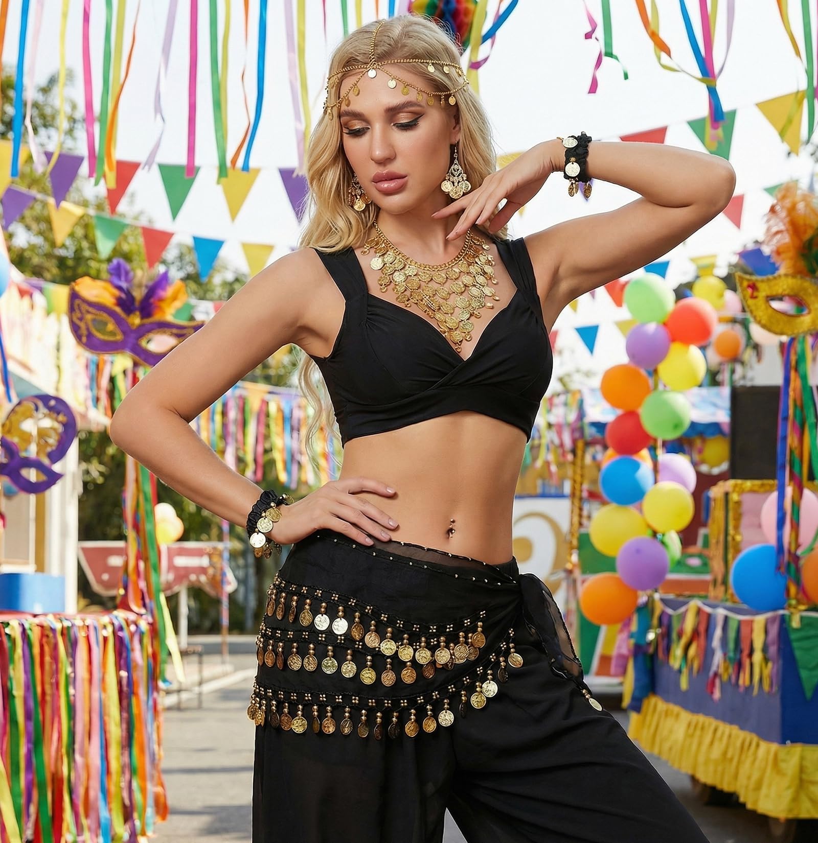 HarnyLoom 6 PCS Belly Dance Costume Accessories Women - Image 4