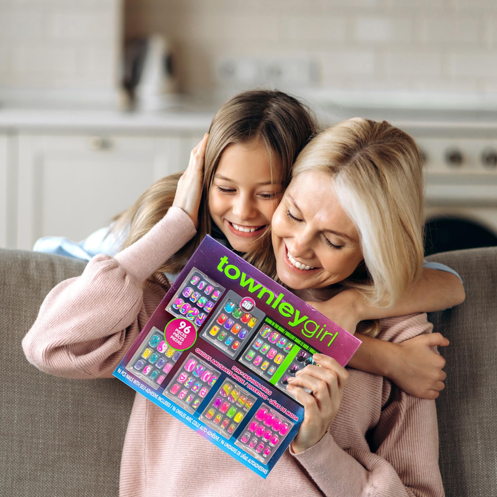 Townley Girl Sztuczne Paznokcie Press-On 96 szt 3D i Świecące