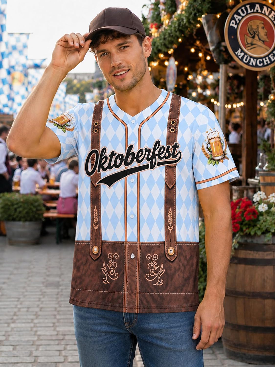 Men's Bavarian Oktoberfest Jersey Prost Beer Festival Shirt