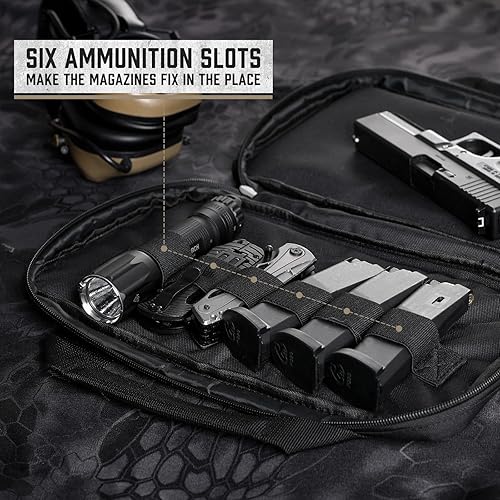 Vista 9 de LIVANS Estuche para pistola táctica, funda acolchada para pistola doble, cartera para pistola de mano, fundas blandas, bolsas rectangulares