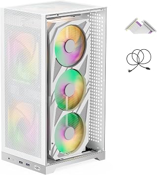 Shiny Snake L400 12.1L MESH ITX SFF Case - Gen3 Riser Cable Included -White