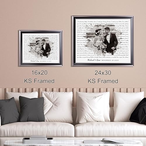 Miniatura 4 de Letras de música personalizadas lienzo de canciones fotos sin marco impresiones de corazón en corazón nombres de fecha carga de foto en impresiones