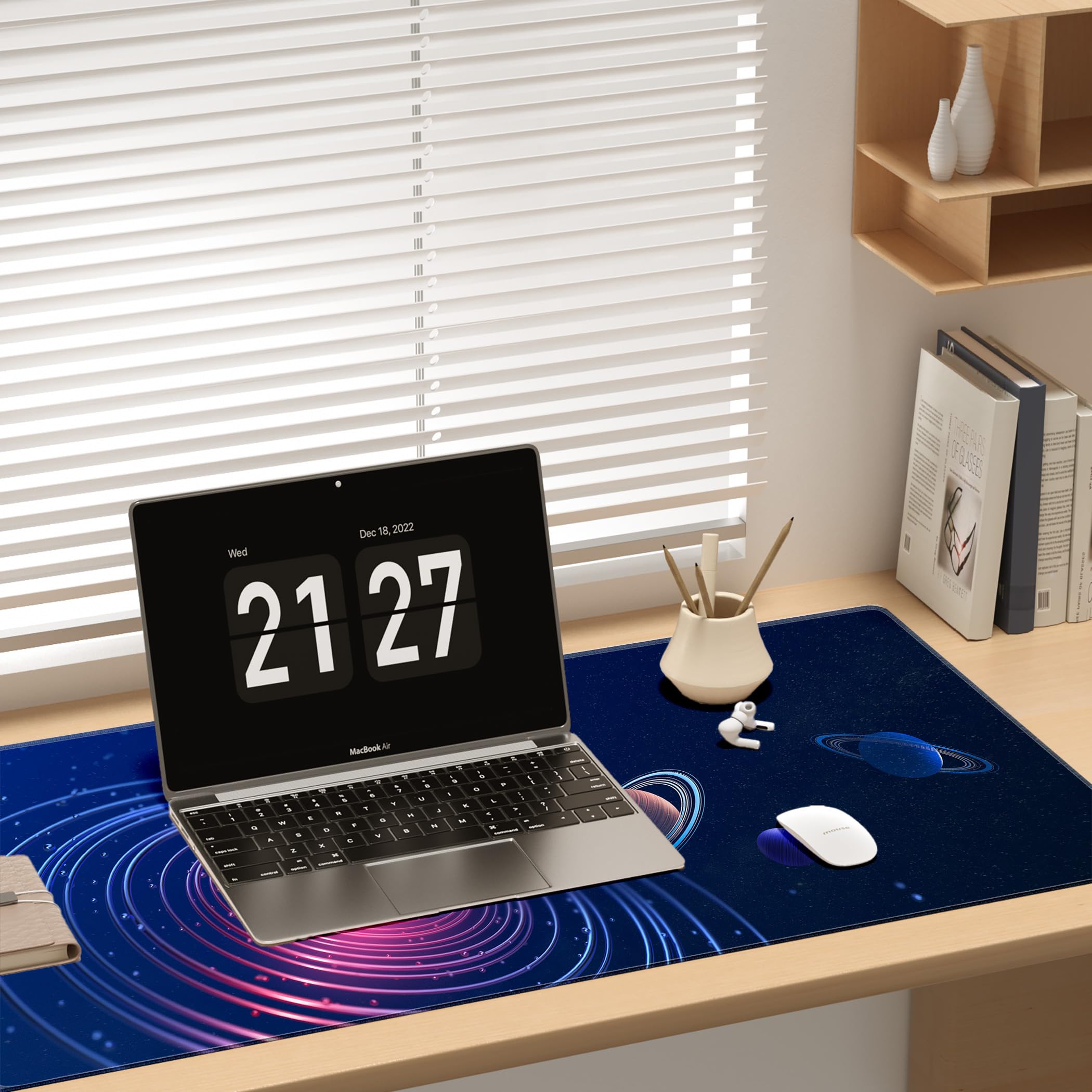 LL-COEUR Large Tapis de Souris Imprimé 120x50x0,3cm, Grand Tapis Bureau XXL Clavier Pad Lavable avec Surface Lisse pour Jeux (1200x500x3mm, Astre 1)