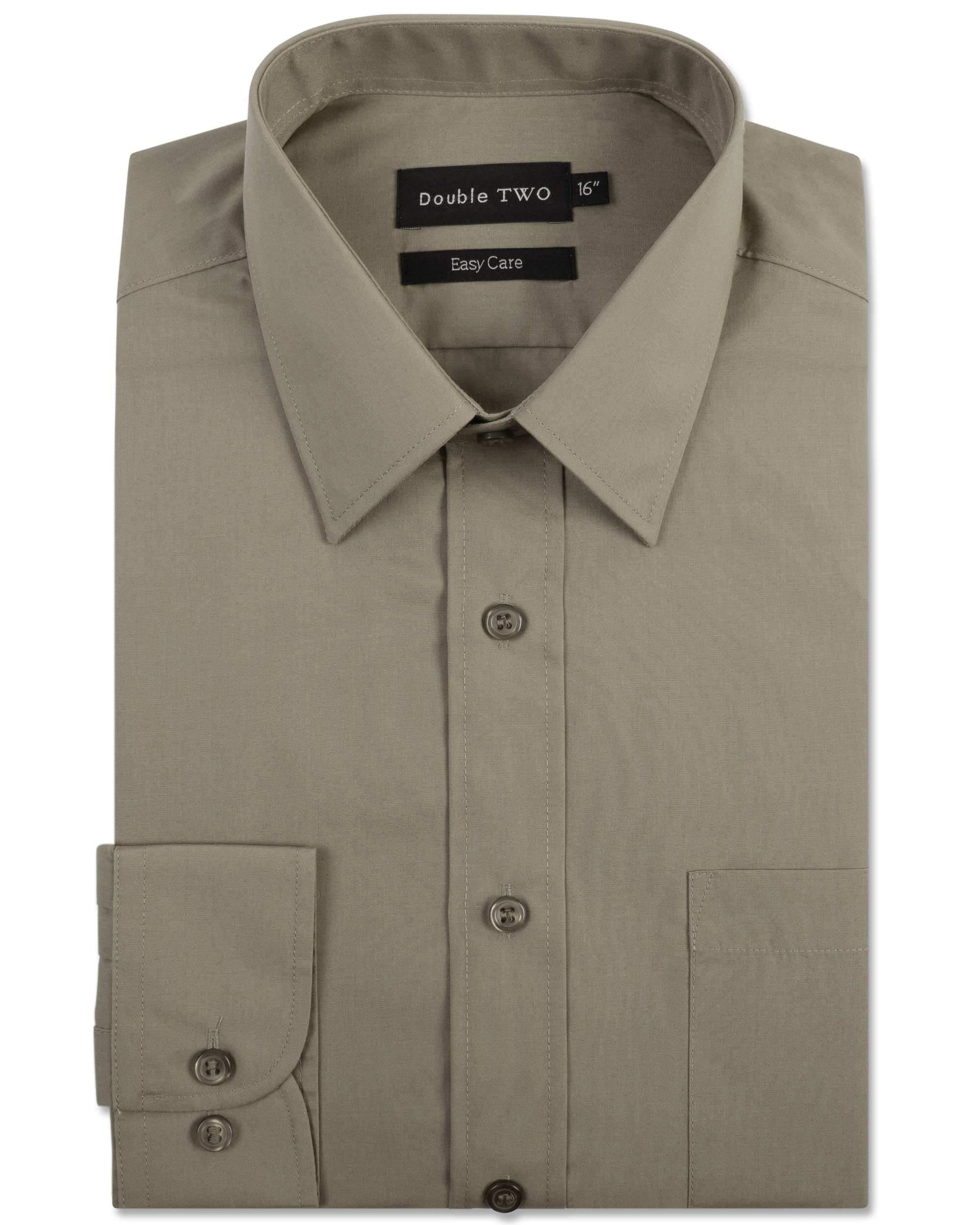 Double TwoMen's Blue Classic Cotton Blend Long Sleeve Shirt