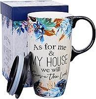 Vista 11 de Taza de viaje de cerámica de girasol de Topadorn con tapa y caja de regalo a juego, taza de café latte, 17oz. Hola, sol