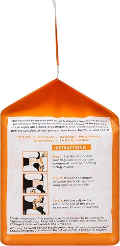 Miniatura 5 de Wags & Wiggles - Pañales desechables para perros hembra y macho, superabsorbentes, disponibles en una variedad de tamaños
