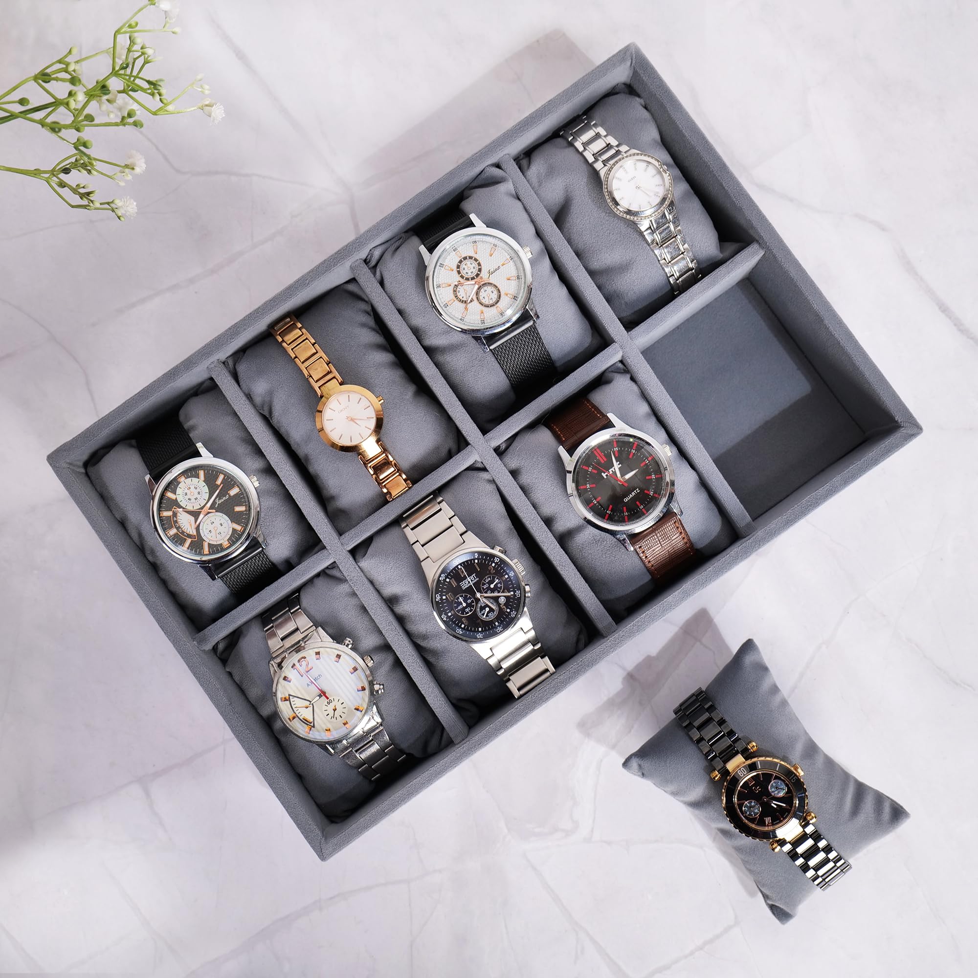 La Trove Drawer Luxury Watch Trays for Watches and Bracelet Jewelry Organiser (8 Slots Watch Tray Grey) (B0CGZSNHZD) Amazon Price History, Amazon Price Tracker