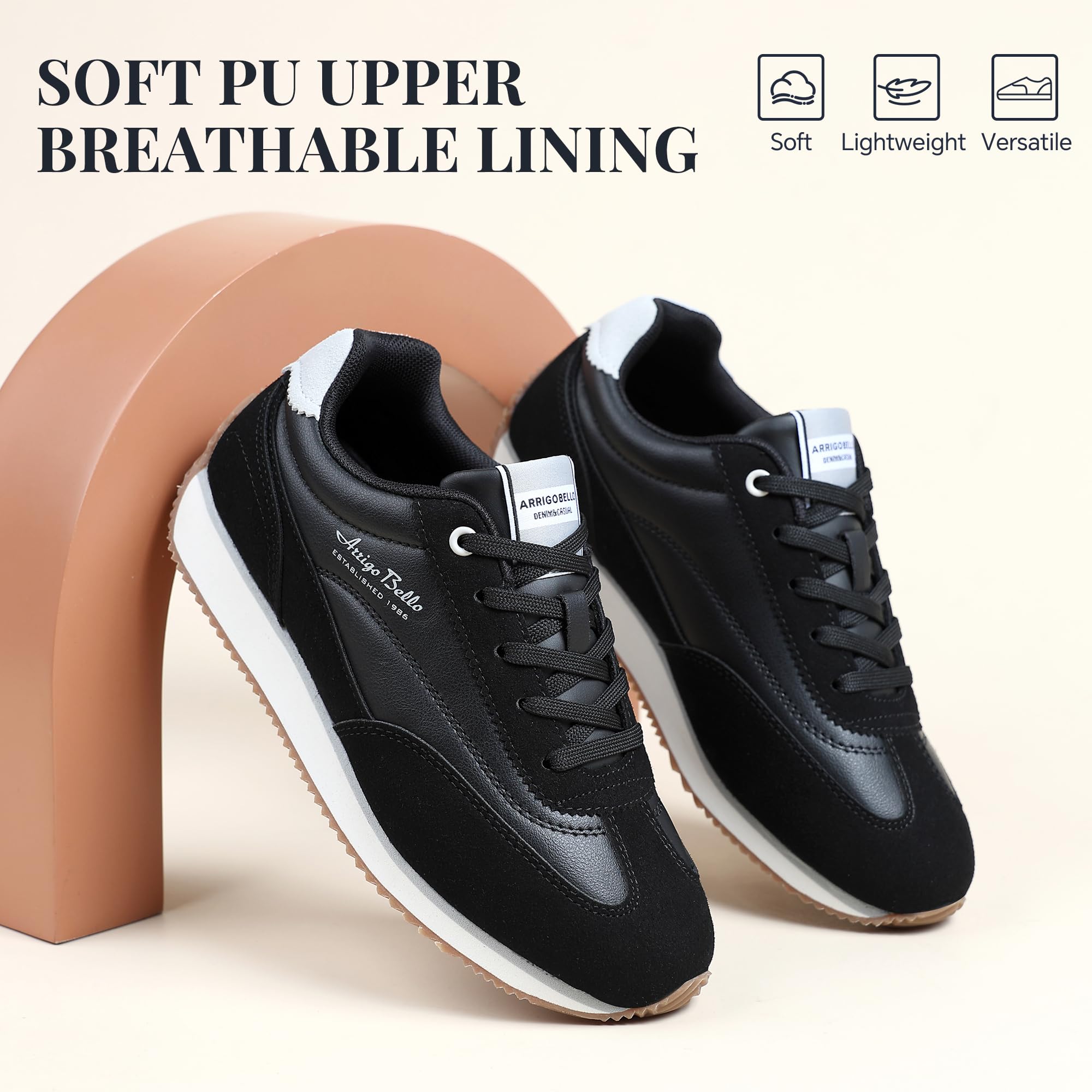 ARRIGO BELLO Basket Femme Chaussure Sport Running Shoes Ville Cuir Sneakers Mode Marche Confortable Chaussures Taille 36-41