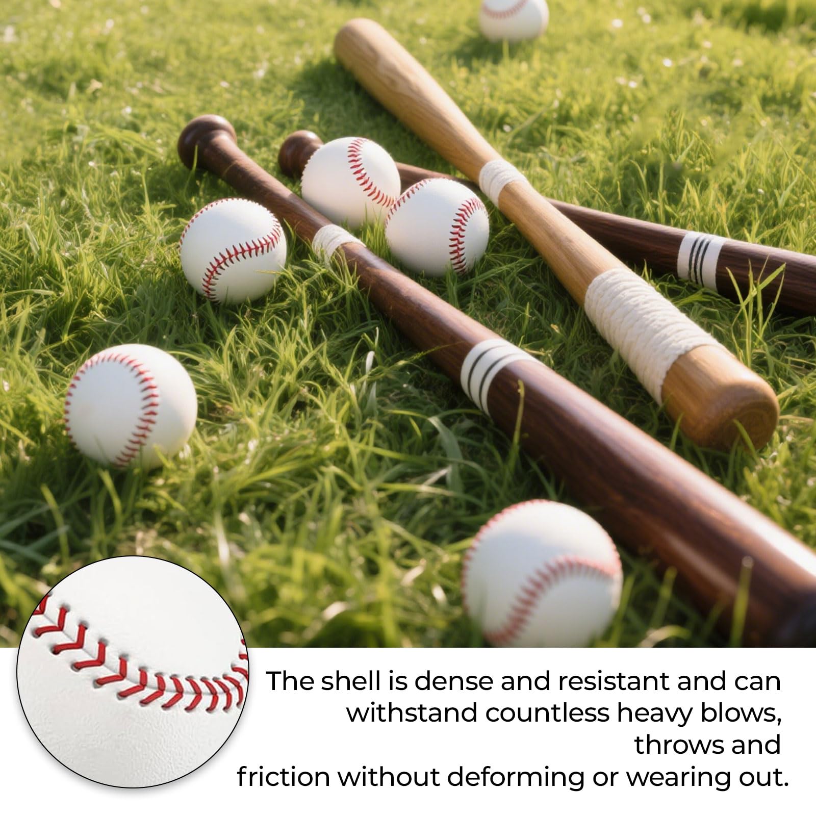 Confezione da 4 palle da baseball standard da 22,9 cm, palline da allenamento e da gioco, palline da baseball per sport all'aria aperta per giovani e adulti.
