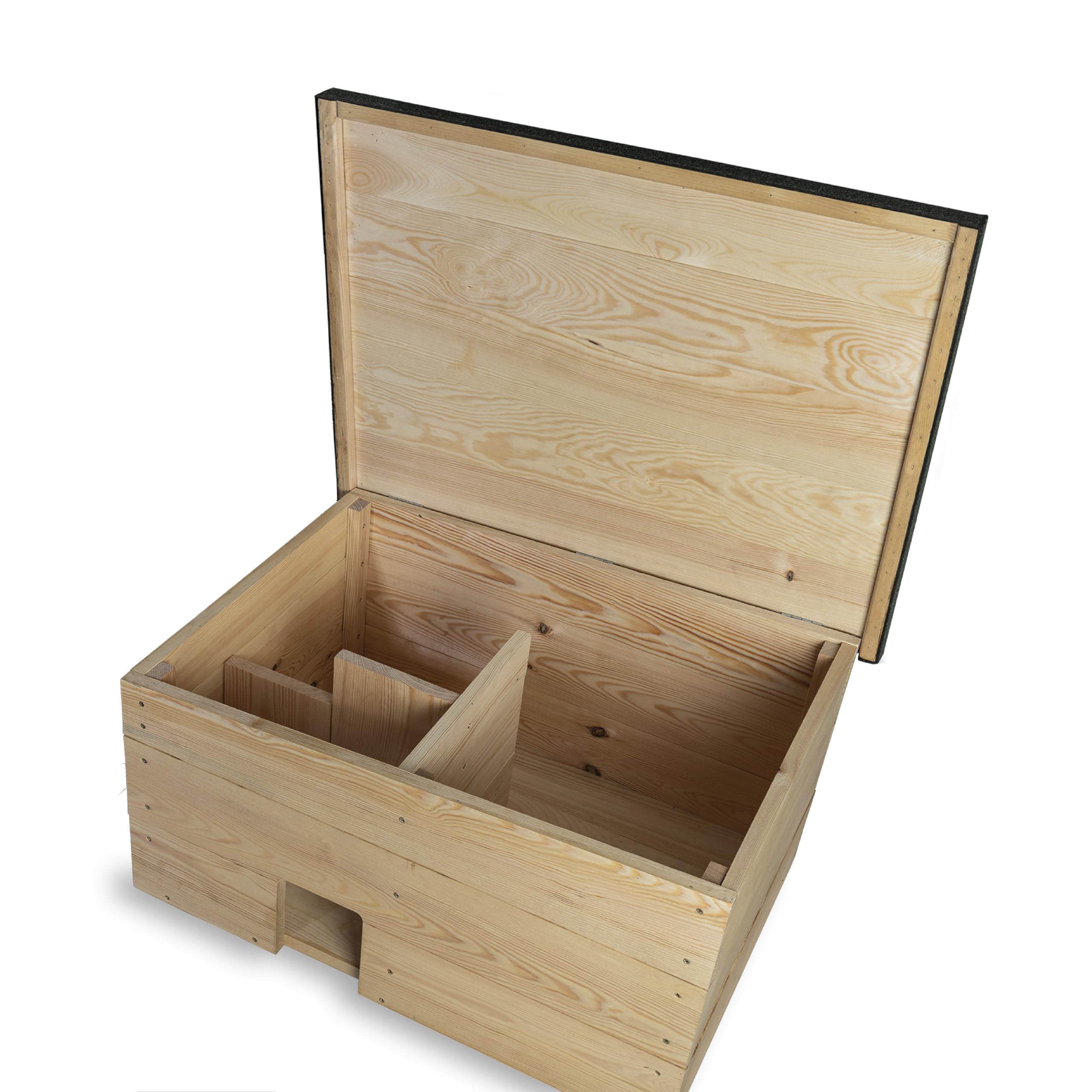 XXL Premium Igelresidenz Isidor, Ganzjahreshaus für Igel, wintertaugliches Igelhaus aus Holz, sicher vor Katzen und Waschbären, handgemacht in Europa, extra Futterraum, leicht zu befüllen