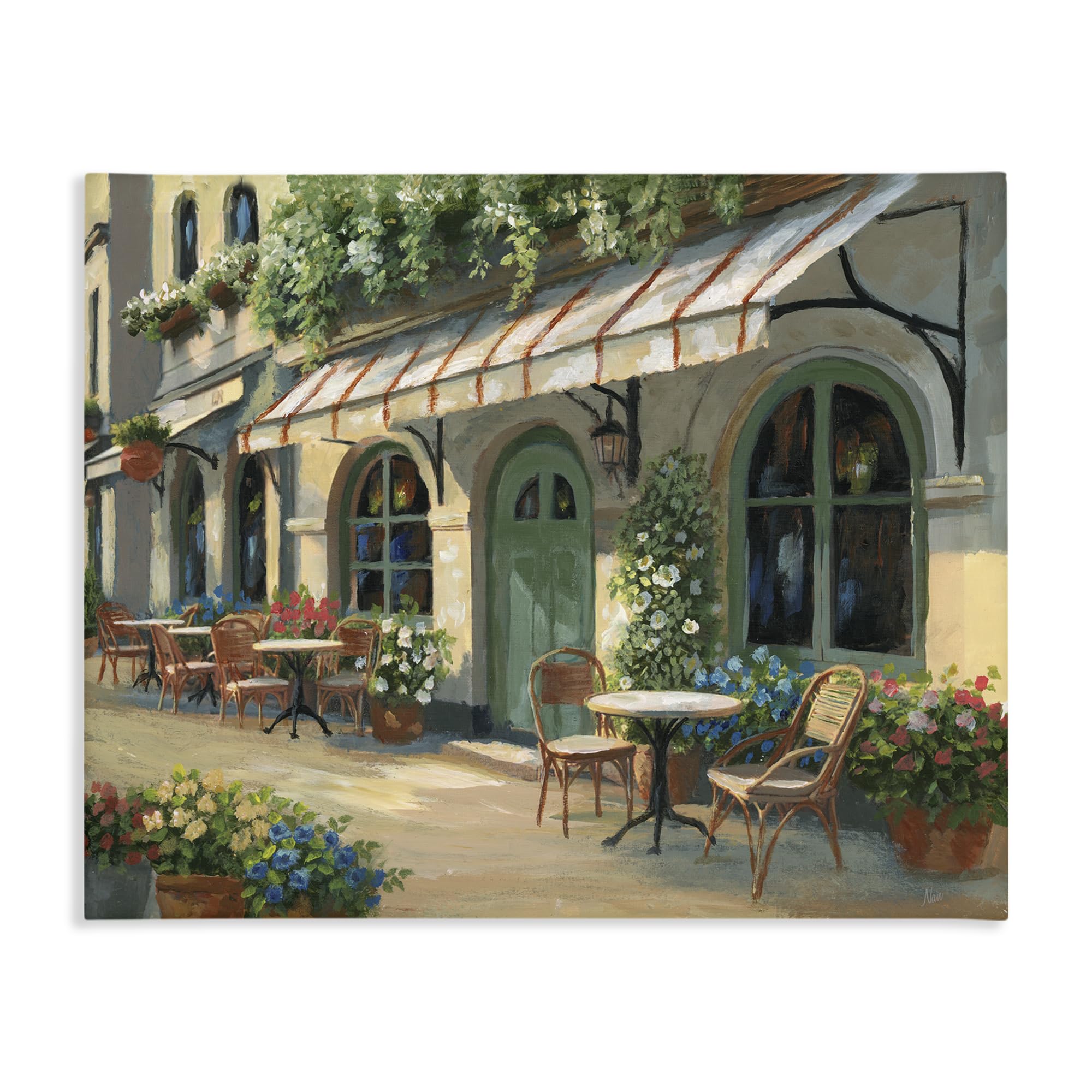 Stupell Industries 'Cozy Cafe Sunlit Patio', Canvas Art, 30 x 24 Inches, Easy to Hang and Sturdy, Made in USA, by Nan