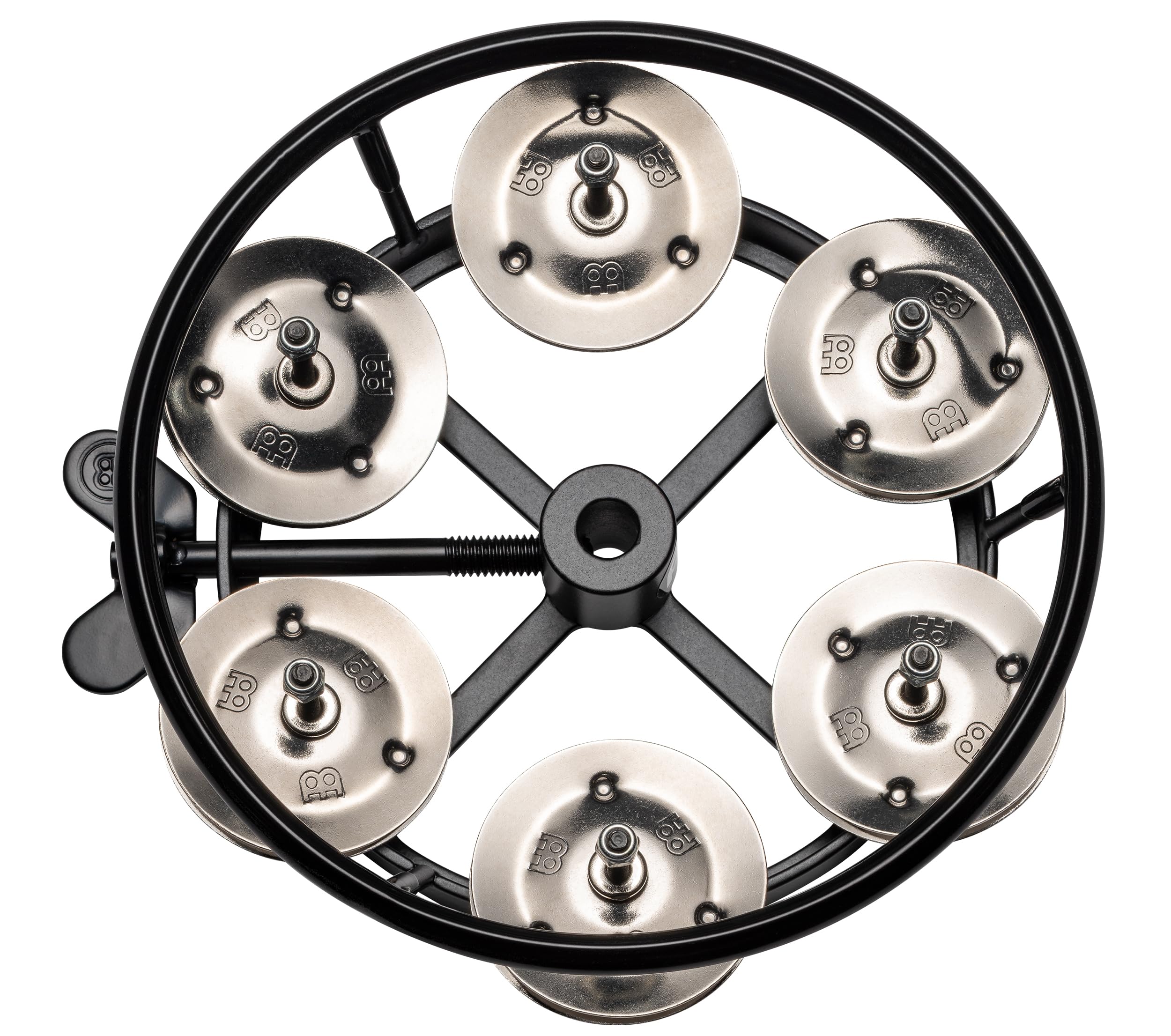 Meinl Percussion Professional Hihat Tambourine, Schwarz (THH1BK) | Tamburin Zubehör für Hihat Becken, Gummiert, 1 Reihe Jingles, Durchmesser 5 Zoll, Stahl Jingles