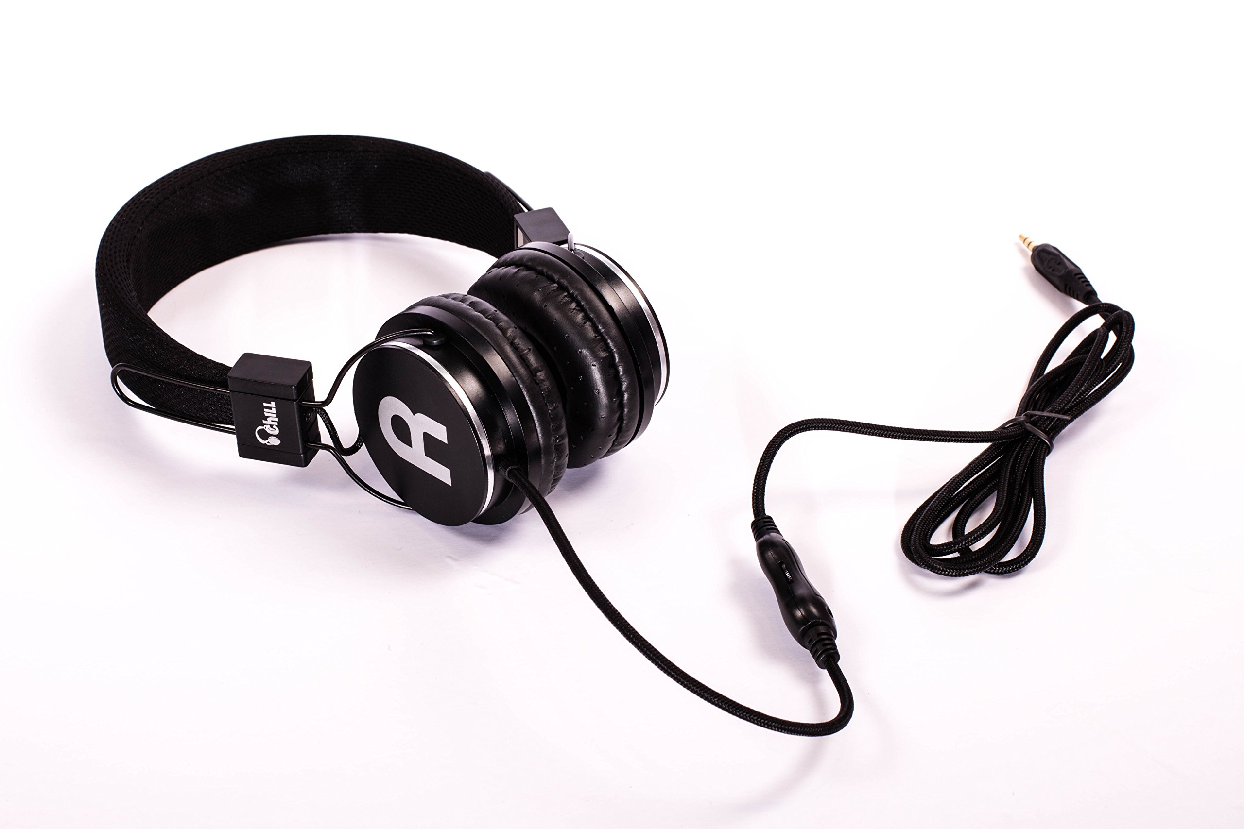 Chill Headphones for Kids & Adults - Most Comfortable, Durable, Affordable Wired Headphones - Volume Limit for Your Child's Ear Safety with Studio-Quality Sound (Black)