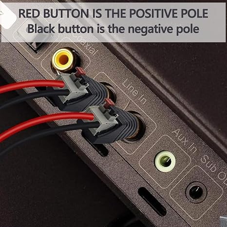 2 Pcs RCA to Speaker Cable Adapter, Speaker Cable Connector Phono Plug RCA Male Male To AV 2 Screw Female Connectors to AV Video Speaker Wire Adapter for CCTV