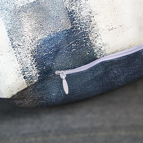 Miniatura 9 de Britimes Juego de 2 fundas de almohada decorativas con pintura al óleo abstracta para dormitorio, sala de estar, sofá, turquesa, naranja quemado