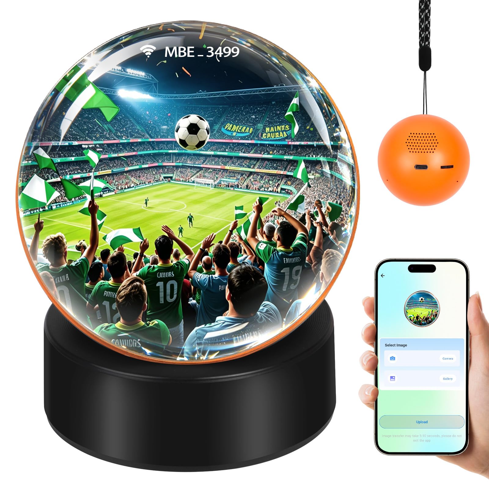 Photo 1 of Memory Orb Ball – 2.76" Crystal Video Orb with Digital Display – Uploadable Photos & Videos via WiFi – Personalized Gift for Anniversary, Birthday, Wedding, Home Décor