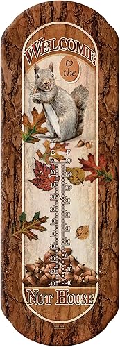 Rivers Edge Products - Termómetro de pared de estaño, termómetro de pared de 17 x 5 pulgadas con revestimiento UV para interiores o exteriores,