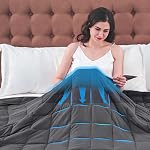 yescool Weighted Blanket for Adults (60” x 80”, Grey) Cooling Heavy Blanket Perfect for 190-210 lbs, Queen Size Breathable Blanket with Premium Glass Bead,Machine Washable
