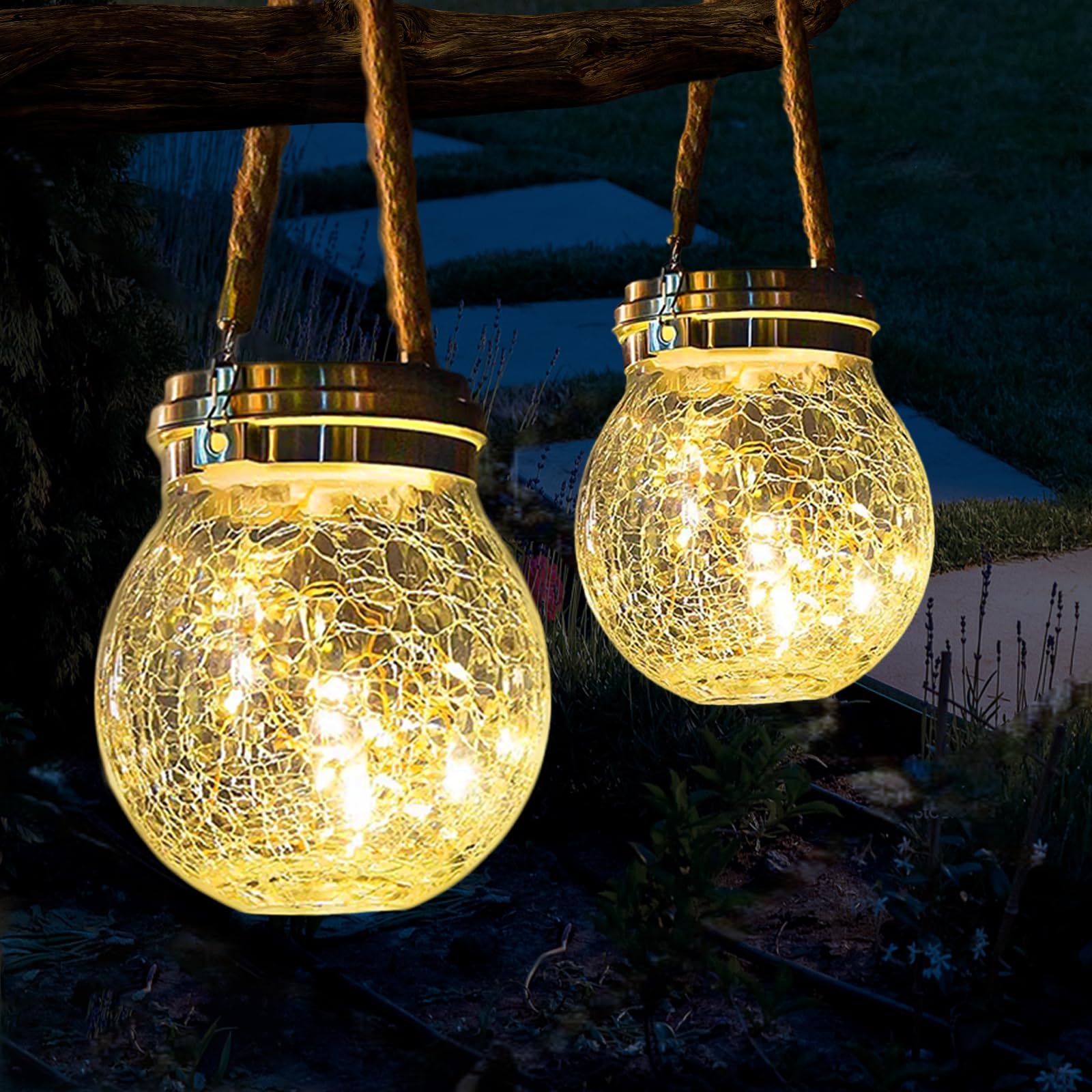 Luci Da Giardino Solari A Sospensione - Impermeabili IP55, Forma Barattolo, Per Esterni E Patio