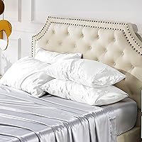 Vista 78 de Bedsure Fundas de almohada de satén, similares a las fundas de almohada de seda tamaño Queen, juego de 2, fundas de almohada para mujeres que