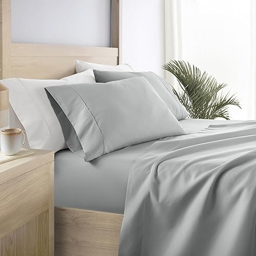 Vista 17 de Linen Market Juego de 4 piezas de sábanas tamaño Queen - transpirables, patrón de doble cepillado refrescante – Sábanas de bolsillo profundo de 16