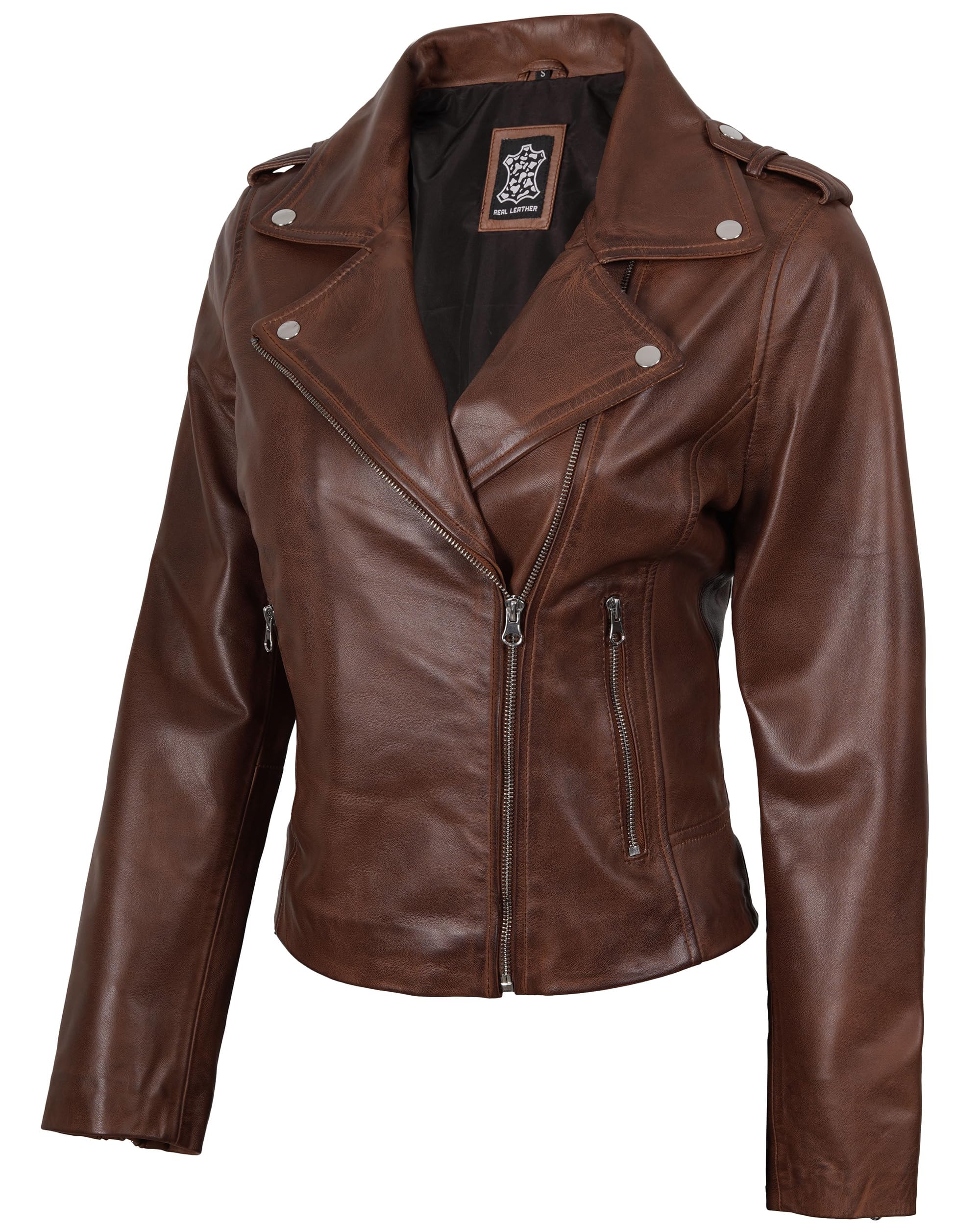 Blingsoul Women Leather Jacket - Genuine Lambskin Leather Jacket for Womens